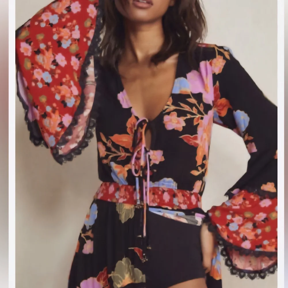Free People Floral Maxi Dress - Black, Red, Pink, Blue - Picture 4 of 10